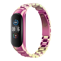 Bracelet de rechange en acier inoxydable pour Xiaomi Mi Band 5 4 3, en métal, pour Bracelet connecté M5 M4 M3, 1 pièce