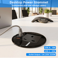 Prise de meuble encastrée dissimulée, norme britannique, avec USB et RJ45, concentrateur d'alimentation de bureau pour poste de travail et bureau d'hôtel