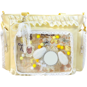 Borsa a tracolla da donna in stile giapponese OEM ODM, modello <span class=keywords><strong>Ita</strong></span> <span class=keywords><strong>Bag</strong></span>, in morbida pelle PU con decorazioni in pizzo. - Product Image 2