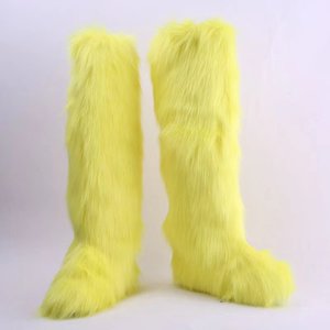 Snow Boots <strong>Ladies</strong> Plush Boots Female Warm Luxury Furry <strong>Shoes</strong> Women's Fluffy Faux Fox Fur <strong>Winter</strong> Adult - Product Image 5