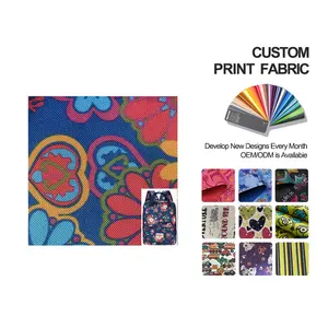 Low MOQ 600d 100% polyester cross fabric pvc diamond coated pad printing oxford fabric for backpack