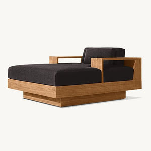 Chaises longues en teck d'extérieur nordiques, chaise de patio, chaise de plage, lit de soleil de jardin, ensemble de meubles d'extérieur anti-corrosion, chaise longue de plage en teck - Product Image 6