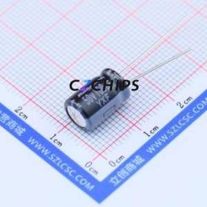 Condensador Electrolítico de Aluminio de Orificio Pasante 50YXF100MEFC8X11.5, Orificio Pasante, D8xL11.5mm, 100uF, 20%, 50V, 3.5mm - Product Image 1
