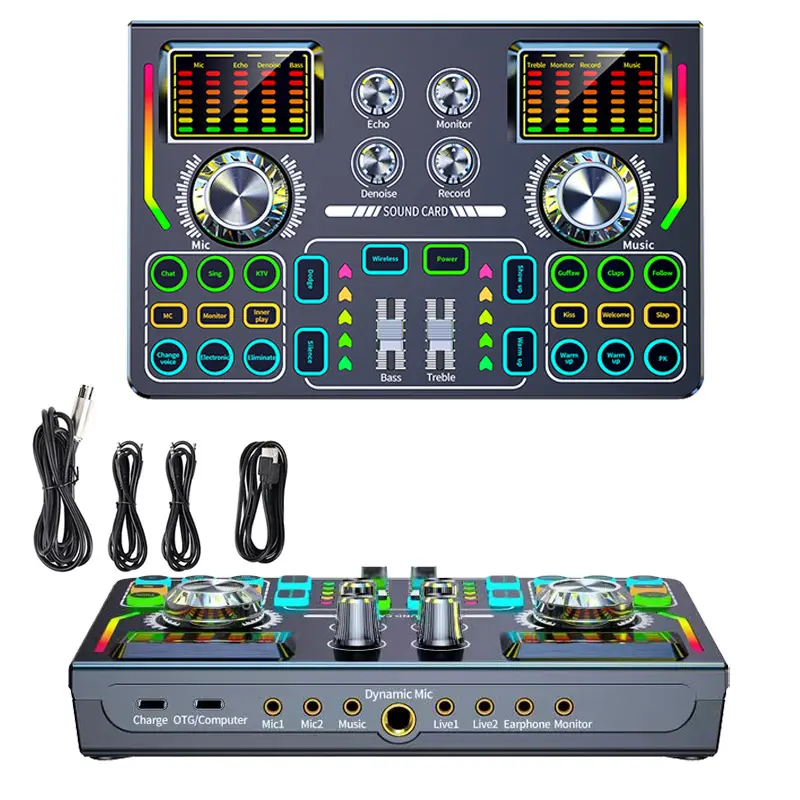 Podcast Equipment sound card kits Sound Card with Microphone Sets Recording Studio Broadcast Phone PC audio interface sound card