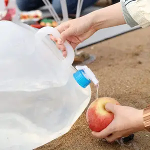 10L 15L 20L Premium portabel dilipat wadah air dengan Spigot, BPA bebas tangki penyimpanan air lipat untuk berkemah