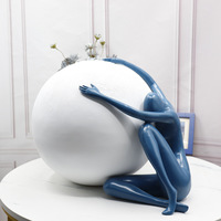 Lampe de Table LED d'Intérieur Nordique Moderne et Épurée, Sculpture Portrait Sphérique de Haute Qualité en Résine, Vente Directe Usine