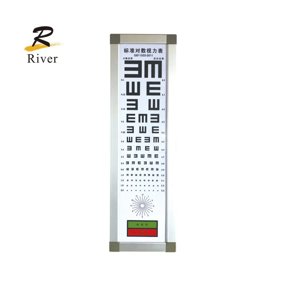 Optometri Instrumen Tes Mata Grafik Medis 5 Meter Jarak LED Visual Chart Lampu Kotak Ketajaman E Grafik