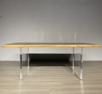 Table de salle à manger suspendue en acrylique avec plateau en pierre frittée, vente en gros, pour restaurant commercial, usine de Foshan