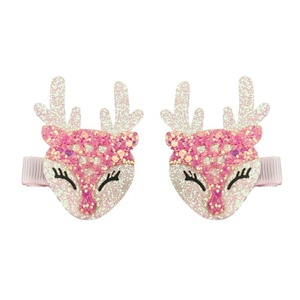 Nouvelles pinces à cheveux pour enfants motif sapin de Noël scintillant, avec nœud de Noël et bois de cerf 3D, modèle 2026, très vendues - Product Image 3