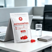 Gélules d'astaxanthine 12 mg de source microalgue, complément alimentaire, fabrication OEM, marque privée, capsules molles