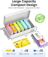 Boîte à pilules de poche A-177, organiseur de médicaments, étui pour comprimés quotidiens, logo personnalisé pour les voyages, la maison, vente en gros, OEM