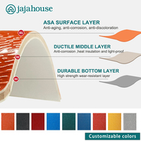 Tejas de PVC Rojas Impermeables para Techos, Tejas de Resina Resistentes al Fuego, Material de Construcción Duradero