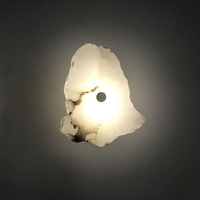 Lampe murale LED en pierre d'albâtre naturelle de luxe, décoration moderne nordique pour la maison, hôtel, chambre à coucher, salon