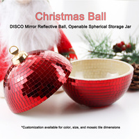 Miroir suspendu boule Disco pour les fêtes des années 70 DJ Club scène décor de mariage 10cm argent rouge miroir en verre réfléchissant boule de noël