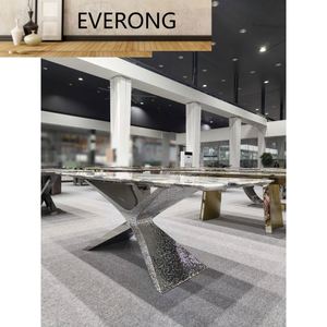 Mesa de Comedor de Mármol Color Esmeralda de Alta Calidad, Muebles de Piedra de Lujo para <span class=keywords><strong>Hotel</strong></span> y Hogar, Fabricante de Muebles Personalizados - Product Image 2