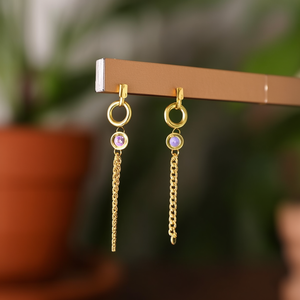 ต่างหูแฟชั่นแบบห้อย ชุบทอง PVD สแตนเลสสตีล 316L ดีไซน์โซ่แบบยั่งยืน ทนทาน - Product Image 3