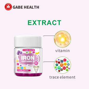 Gommes de fer pour enfants avec vitamine C, complément végétalien pour l'énergie, le soutien immunitaire et le soulagement de l'anémie, vitamines à croquer sans OGM, OEM - Product Image 5