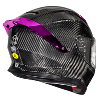 Casque en fibre de carbone 3K et violet, directement de l'usine - Certifié 3C et DOT, prêt à l'emploi, garantie de 12 mois