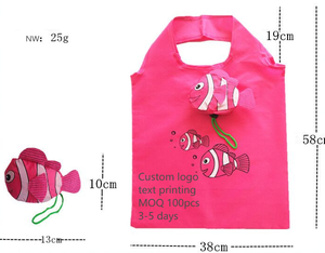 Bolsa de compras plegable de juguete de terciopelo suave con logotipo personalizado, bolsa de compras plegable de dibujos animados OEM como regalo promocional, bolsa de compras de regalo de marca - Product Image 5