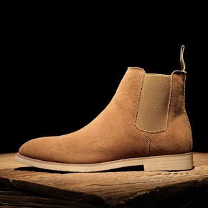 Bottes <span class=keywords><strong>Chelsea</strong></span> pour hommes, style britannique, en daim, à bout pointu, montantes, chaudes, avec semelle extérieure en caoutchouc, collection automne-hiver - Product Image 4