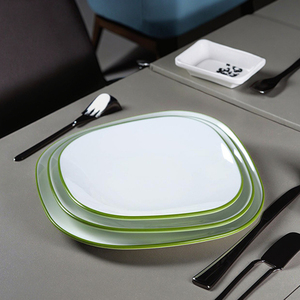 Plaque de mélamine colorée de luxe personnalisable design extraterrestre plat incassable avec logo de protection de l'environnement en plastique - Product Image 5