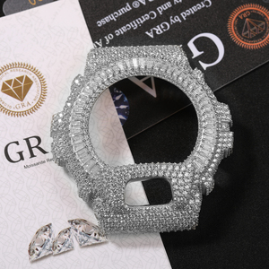 Lunette de montre de luxe en moissanite pour DW6900, boîtier de montre serti de pierres, design croix épines baguette, pièce de rechange pour collection G-Shock DW-6900 - Product Image 5