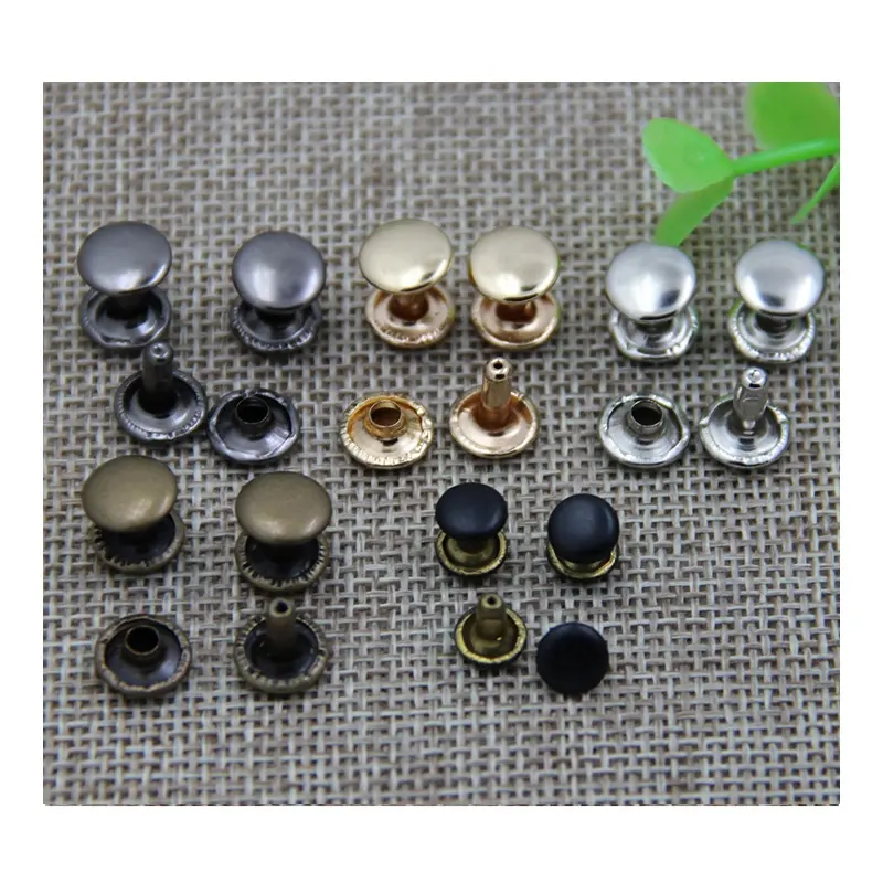 High quality mushroom shape brass double cap rivet,double head rivet for garment