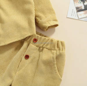 Otoño nueva ropa <span class=keywords><strong>para</strong></span> niñas bebés niños ropa <span class=keywords><strong>de</strong></span> pana trajes niñas chaqueta + pantalón sólido 2 uds ropa <span class=keywords><strong>para</strong></span> niños - Product Image 3