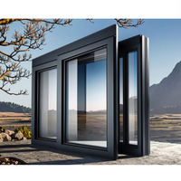 Ventana Corredera Triple de Aluminio con Malla Mosquitera de Acero Inoxidable para Casa