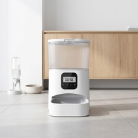 Distributeur de nourriture pour animaux de compagnie portable et élégant avec écran LCD 3L, rechargeable, prend en charge l'enregistrement et la programmation de l'alimentation, contrôle intelligent via application, fabriqué en matériau ABS