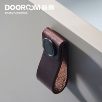 Dooroom pegangan furnitur kuningan anti-tabrakan lapisan pertama kulit sapi asli Nordic lemari pakaian Modern lemari kabinet kenop