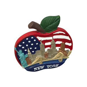 Aimants de réfrigérateur souvenirs touristiques Apple New York en résine 3D avec logo personnalisé pour la décoration de la maison Aimants promotionnels pour réfrigérateur - Product Image 4