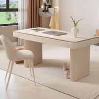 Bureau de consultation médicale moderne et simple, bureau d'étude et d'écriture pour chambre à coucher, bureau d'apprentissage et d'ordinateur en métal durable avec surface en marbre