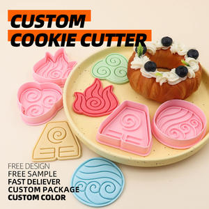 Rune série Biscuit moule eau feu terre vent 3D dessin animé bricolage argile Animation imprimé Biscuit gâteau décoration outils en plastique - Product Image 2