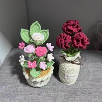 Tanaman Pot Bunga Baby's Breath Rajutan Tangan - Bunga Buatan dari Benang 3D yang Menyerupai Asli, Hadiah Sempurna untuk Baby Shower & Dekorasi Kamar Bayi