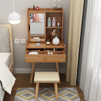 Ensemble coiffeuse de luxe moderne pour chambre à coucher avec miroir, en bois blanc, avec tiroirs et chaise, meuble de rangement pour petit coin de chambre, dernière collection