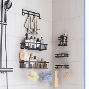 Paquete de 6 organizadores de <span class=keywords><strong>ducha</strong></span>, estantes para colgar en la pared de la <span class=keywords><strong>ducha</strong></span>, cesta de almacenamiento, soporte para champú, accesorios de baño, set de decoración - Product Image 2