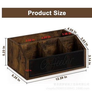Étagère de rangement en bois massif, plateau en bambou, étagère de rangement multi-compartiments en bois pour bouteilles d'épices sur comptoir de cuisine - Product Image 5