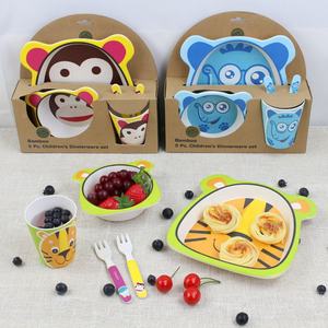 Mignon et charmant ensemble de salle à manger pour enfants en fibre de bambou et mélamine comprenant de la vaisselle pour enfants - Product Image 3