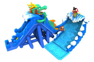 ערכת תיקון לאביזרי מגלשת מים מתנפחת מפוליוויניל כלוריד (PVC) חיצונית של מפעל בן 31 שנה, עם בריכה ומנוע, במבצע - Product Image 2