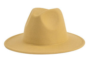 Cappello Fedora a Tesa Larga Tinta Unita all'Ingrosso, Cappello <span class=keywords><strong>Trilby</strong></span> Strutturato Minimalista alla Moda - Product Image 4
