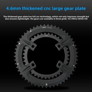 Plateau de pédalier SeeMore pour vélo de route 110BCD, double plateaux 4 bras, ovale rond, 2x10-12S 50/<span class=keywords><strong>34T</strong></span> 52/36T 53/39T, pour Gravel, compatible R9100/R7000/<span class=keywords><strong>R8000</strong></span> - Product Image 3