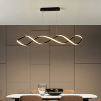 Moderne LED-Pendelleuchte mit Wellenform, Acryl-Hängelampe, Kreative Metall-Pendelleuchte für Restaurant, Bar, Esszimmer und Wohnzimmer