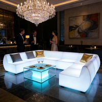 Canapés modulaires en U avec bar LED pour dropshipping, ensemble de mobilier de comptoir de bar, mobilier de bar LED pour boîte de nuit et chicha, à vendre