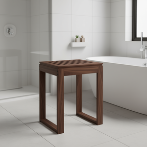 Solid Wood <b>Bathroom</b> <b>Stool</b> 15.7x11.8x18.1 Inches Elegant Durable Furniture - Product Image 2