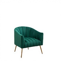 Fauteuil inclinable moderne en tissu velours avec pieds dorés, chaises de luxe pour restaurant, salle à manger et café