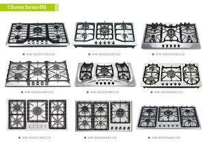 موقد موقد 5 شعلة موقد مع مدى غاز مضمن مقاوم للحريق من الفولاذ المقاوم للصدأ لبيوت الفنادق - Product Image 3