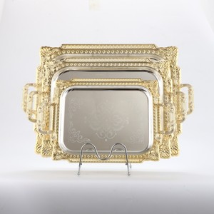 Juego de 3 Bandejas Rectangulares de Metal de Lujo Moderno Personalizadas, Ecológicas, Aptas para Lavavajillas - Product Image 1