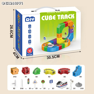 Set de Construcción de Tren de Rieles para Niños, 51 Piezas, Bloques de Construcción 3D, Modelo de Juguete - Product Image 6