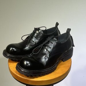 Chaussures en cuir pour hommes, style rétro, à semelle épaisse, décontractées, style anglais, à lacets, plateforme, Oxford, mocassins. - Product Image 6